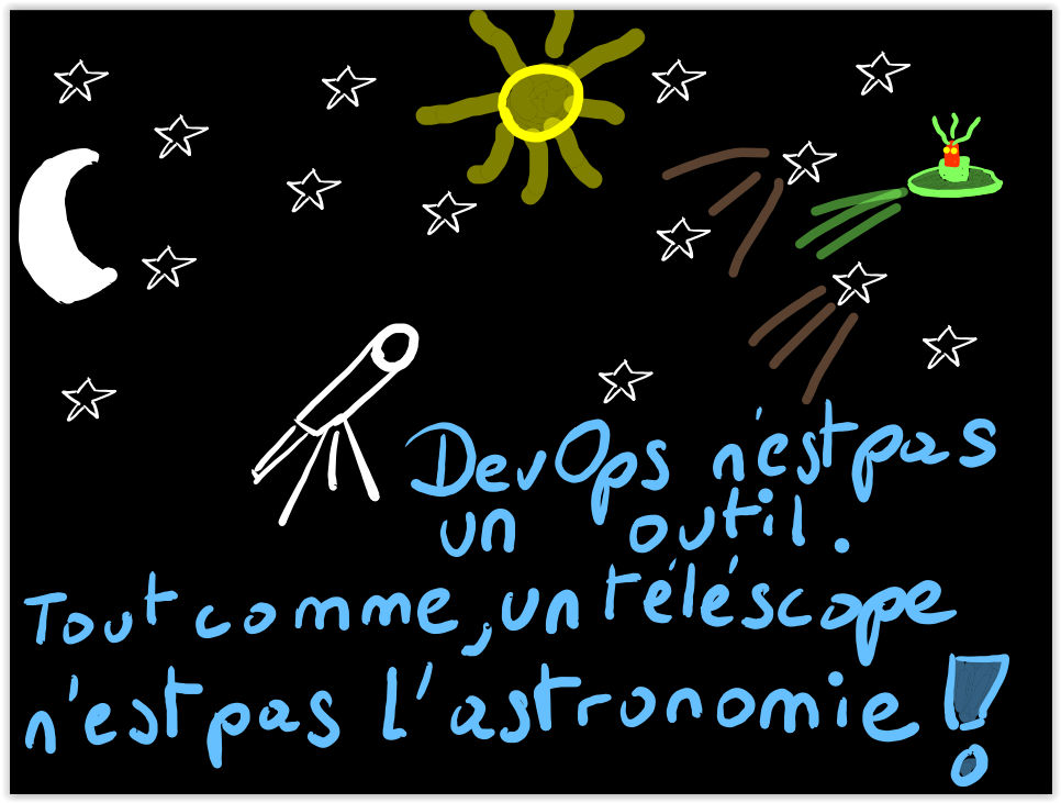 DevOps n'est pas un outil. Tout comme un télescope n'est pas l'astronomie ! DevOps n'est pas un outil. Tout comme un télescope n'est pas l'astronomie !